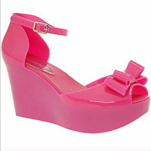 plastic wedge sandals